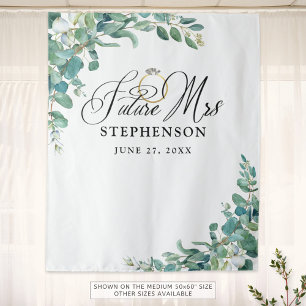 FUTURE MRS Eucalyptus Bridal Shower Backdrop Tapestry