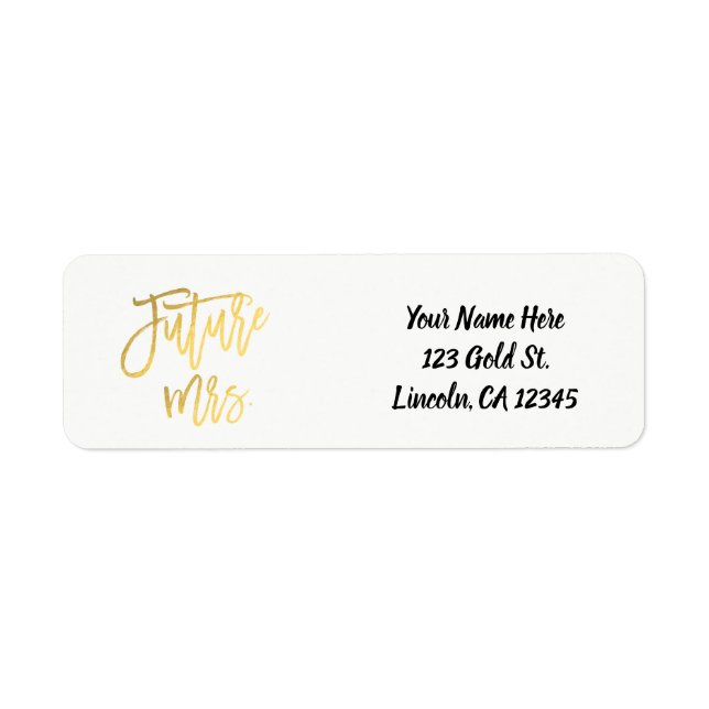 Future Mrs. Faux Gold Foil Modern Script Chic (Front)