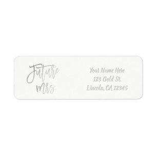 Future Mrs. Faux Silver Foil Modern Script Chic