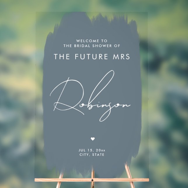 FUTURE MRS Fête des mariées Bienvenue Dusty Blue (Neutre)