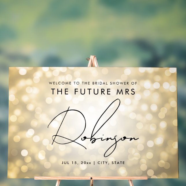 FUTURE MRS Fête des mariées Welcome Gold Lights (Neutre)