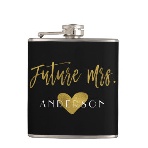 Future Mrs. Gold Foil Bride Flask