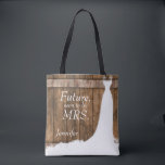Future Mrs. In Rustic Wood Style Tote Bag<br><div class="desc">All over print pretty Future Mrs. In Rustic Wood Style tote bag and diy text. ⭐This Product is 100% Customizable. Graphics and / or text can be added, deleted, moved, resized, changed around, rotated, etc... 99% of my designs in my store are done in layers. This makes it easy for...</div>