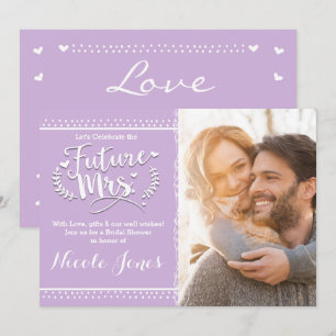 FUTURE MRS. Lavender Purple Bridal Shower Photo Invitation