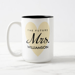 Future Mrs. - longer last name Two-Tone Coffee Mug