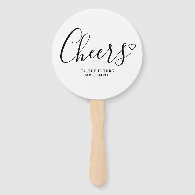 Future Mrs Modern Bridal Shower Hand Fan (Front)