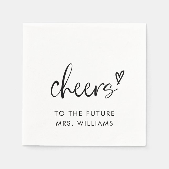 Future Mrs Modern Bridal Shower Napkin (Front)
