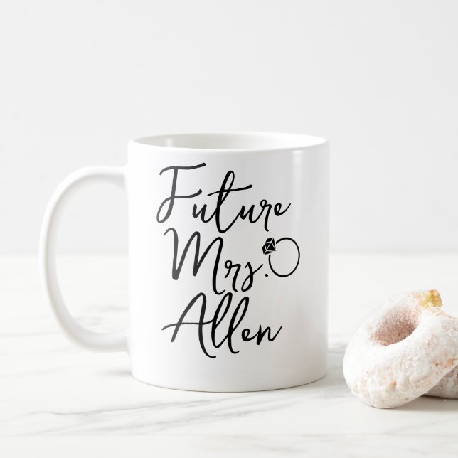 Future mrs mug- personalized future mrs mug gift (With Donut)