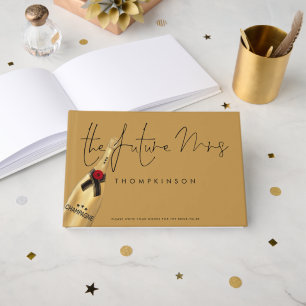 Future Mrs Name Date Gold Bridal Shower Guest Book