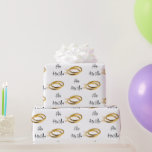 Future Mrs (Name) Elegant Wedding Gold Rings  Wrapping Paper<br><div class="desc">Wrap your gifts with love and elegance using this beautiful gold wedding rings pattern with Future Mrs. (add your name) text wrapping paper. Featuring a classic design of shimmering gold hearts scattered across a crisp background, this timeless print adds a touch of warmth, romance, and luxury to any present. Perfect...</div>