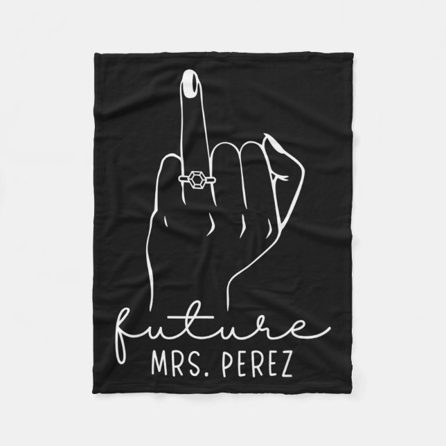Future Mrs. Perez New Bridal To Be Fiance Bachelor Fleece Blanket (Front)