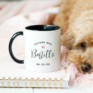 Future Mrs Personalized Black Script Name Wedding Mug