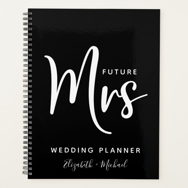 Future Mrs Personalized Black Wedding Planner (Front)