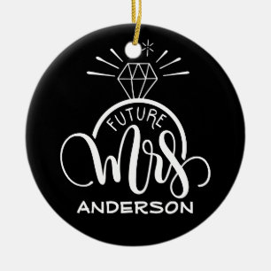 Future MRS - Personalized Christmas engagement Ceramic Ornament