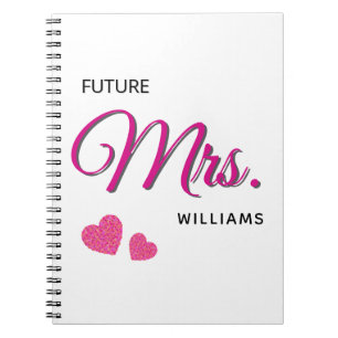 Future Mrs Personalized Wedding Design  Notebook