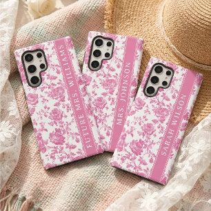 Future Mrs Pink Chinoiserie Bride Engagement Name Samsung Galaxy Case