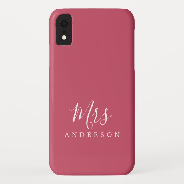 Future Mrs Pink White Chic Script Bride Case-Mate iPhone Case (Back)