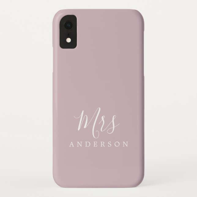 Future Mrs Purple White Chic Script Bride Case-Mate iPhone Case (Back)