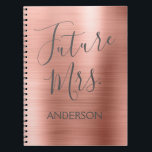 Future Mrs. Rose Gold Pink Bridal Shower Planner Notebook<br><div class="desc">Future Mrs. Rose Gold Blush Pink Faux Brushed Metal Stainless Steel Metallic Foil Notebook Planner for Wedding Planning. The notebook is perfect for the bride to be. The name on the notebook can be updated with the last name.</div>