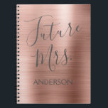 Future Mrs. Rose Gold Pink Bridal Shower Planner Notebook<br><div class="desc">Future Mrs. Rose Gold Blush Pink Faux Brushed Metal Stainless Steel Metallic Foil Notebook Planner for Wedding Planning. The notebook is perfect for the bride to be. The name on the notebook can be updated with the last name.</div>