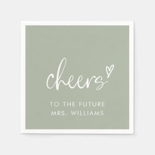 Future Mrs Sage Green Bridal Shower  Napkin