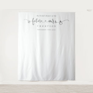 Future Mrs Script Bridal Shower Photo Backdrop Tapestry