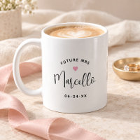 Future Mrs Script Heart Wedding Monogram