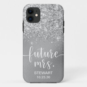 Future Mrs Silver Glitter Case-Mate iPhone Case