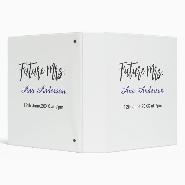Future mrs surname bride to be purple gray name da binder (Background)