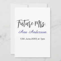 Future mrs surname bride to be purple gray name da