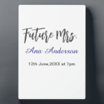 Future mrs surname bride to be purple gray name da plaque<br><div class="desc">design</div>