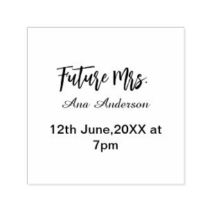Future mrs surname bride to be purple gray name da self-inking stamp