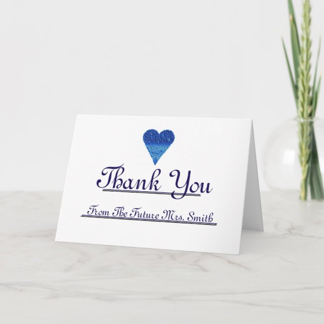 Future Mrs. Thank you Blue Heart note (Front)