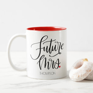 Future Mrs Typography Design Red Two-Tone Coffee Mug