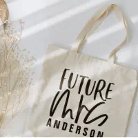 Future mrs typography engagement bride gift tote bag | Zazzle
