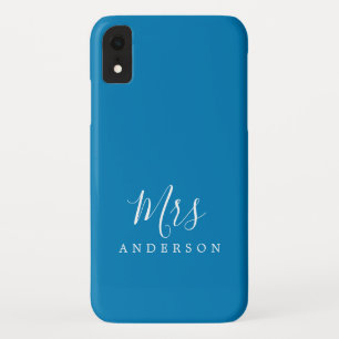 Future Mrs Vibrant Blue Chic Script Bride iPhone XR Case
