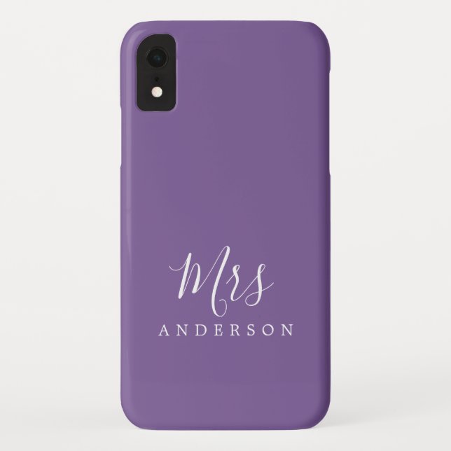 Future Mrs Vibrant Purple Chic Script Bride Case-Mate iPhone Case (Back)