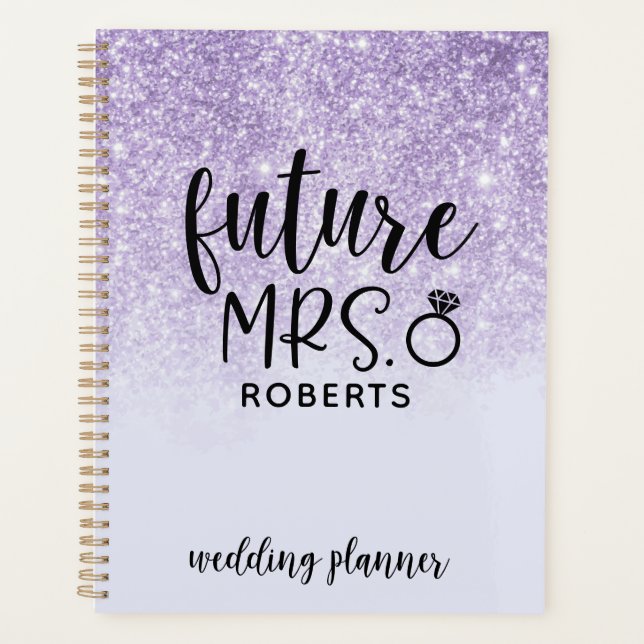 Future Mrs. Wedding Purple Glitter Planner (Front)