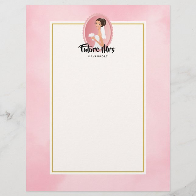 Future Mrs with Bride in Wedding Gown (Front)