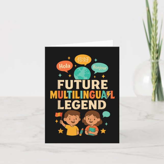 Future Multilingual Legend Language Learning Kid E Card (Front)