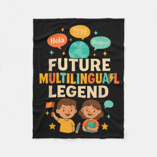 Future Multilingual Legend Language Learning Kid E Fleece Blanket