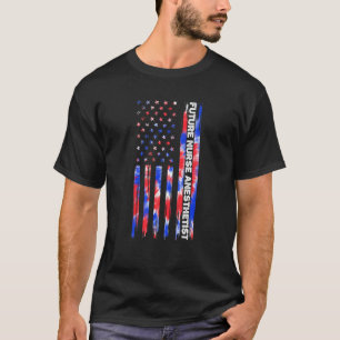 Future Nurse Anesthetist Tie Dye American Flag 4th T-Shirt
