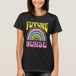 Future Nurse Bright Retro Rainbow Nurses Training T-Shirt