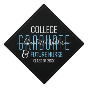 Future Nurse College Typography Graduation Cap Topper