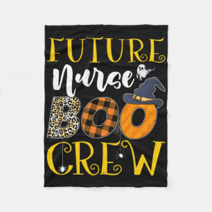 Future Nurse Leopard Future Nursing Halloween Boo  Fleece Blanket