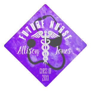 Future Nurse Medical Caduceus Stethoscope Modern Graduation Cap Topper