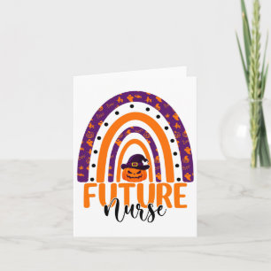 Future Nurse Nursing Rainbow Halloween Pumpkin Cos Card