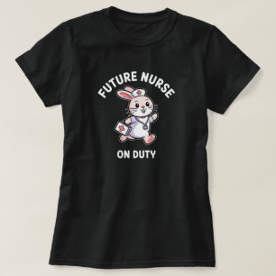 Future Nurse On Duty Cute Bunny Graphic T-Shirt