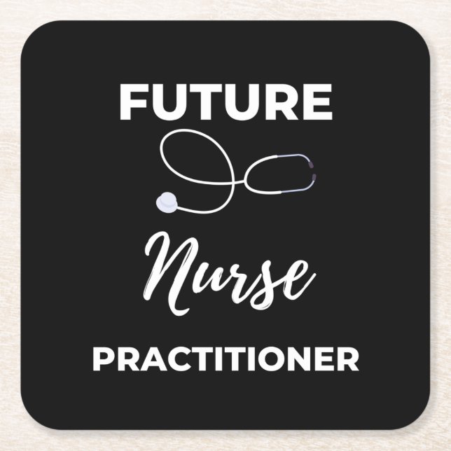 Future Nurse Practitioner Square Paper Coaster (Front)