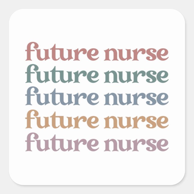 Future Nurse Retro Nursing School Student Square Sticker (Front)